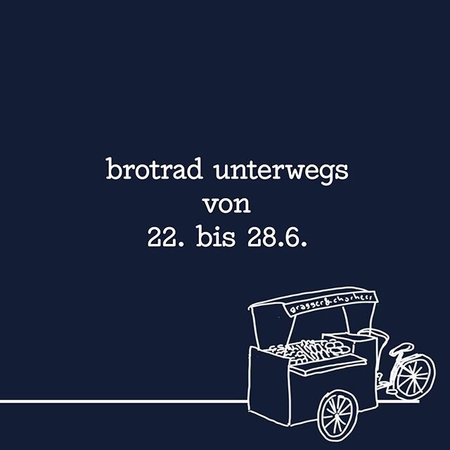 BROTRAD-TERMINE VON 22. BIS 28.6. ⁣
⁣⁣
⁣Unser Brotrad ist wieder für euch unterwegs. Am Mittwoch, 24.6., sind wir auch wieder beim Feschmarkt Deli am Vorplatz des Palais Liechtenstein (1090) dabei. Wir freuen uns auf euch! ⁣
⁣⁣
⁣MONTAG, 22.6.⁣
⁣15:30 - 17:00  Augarten (1020, Obere Augartenstraße 18A)⁣
⁣⁣
⁣DIENSTAG, 23.6.⁣
⁣10:00 - 12:00 U2 Donauspital(1220, Kliviengasse) ⁣
⁣16:00 - 18:00 Leonie Rysanek Park (1030, Drorygasse 2A)⁣
⁣⁣
⁣MITTWOCH, 24.6.⁣
⁣7:30 - 10:30 Sonnwend4tel⁣
⁣10:00 - 17:30 Feschmarkt Deli (1090, Vorplatz Pal. Liechtenstein)  14:00 - 16:00 Autofreie Siedlung⁣
⁣⁣
⁣DONNERSTAG, 25.6.⁣
⁣10:00 - 12:00 Gasometer  15:30 - 17:00 Sobieskiplatz ⁣
⁣⁣
⁣FREITAG, 26.6.⁣
⁣9:00 - 11:00 Augarten  14:30 - 17:00 Kabelwerk⁣
⁣⁣
⁣SAMSTAG, 27.6.⁣
⁣9:00 - 11:00  Autofreie Siedlung ⁣
⁣9:00 - 12:00 Sobieskiplatz ⁣
⁣⁣
⁣SONNTAG, 28.6.⁣
⁣9:00 - 12:00 Sonnwend4tel ⁣
⁣9:00 - 12:00 Leonie Rysanek Park